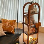 레트로 인스 스타일 이동식 아치형 책장 디스플레이 랙 소형 가정 거실 벽면 수납 랙 - 이미지 3