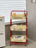 도파민 스누피 트롤리 랙 모바일 플로어 거실 간식 다층 수납 랙 욕실 수납 바구니 - 이미지 5
