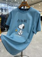 H 홈 99 코튼 하이행잉 통기성 쿨 캐비닛 컷 라벨 여름 코튼 비즈니스 캐주얼 남성용 반팔 티셔츠 - 이미지 3