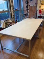 심플한 알루미늄 자작나무 작업대 협상 테이블 상업용 책상 컴퓨터 테이블 사무실 긴 테이블 - 이미지 2