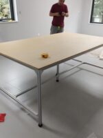 심플한 알루미늄 자작나무 작업대 협상 테이블 상업용 책상 컴퓨터 테이블 사무실 긴 테이블 - 이미지 3