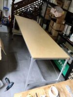 심플한 알루미늄 자작나무 작업대 협상 테이블 상업용 책상 컴퓨터 테이블 사무실 긴 테이블 - 이미지 4