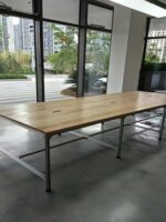 심플한 알루미늄 자작나무 작업대 협상 테이블 상업용 책상 컴퓨터 테이블 사무실 긴 테이블 - 이미지 5