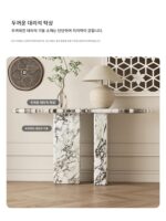 고급 불가리 대리석 현관 테이블 현관 홀 벽 프랑스 조명 럭셔리 소형 아파트 현관 테이블 보관 - 이미지 3