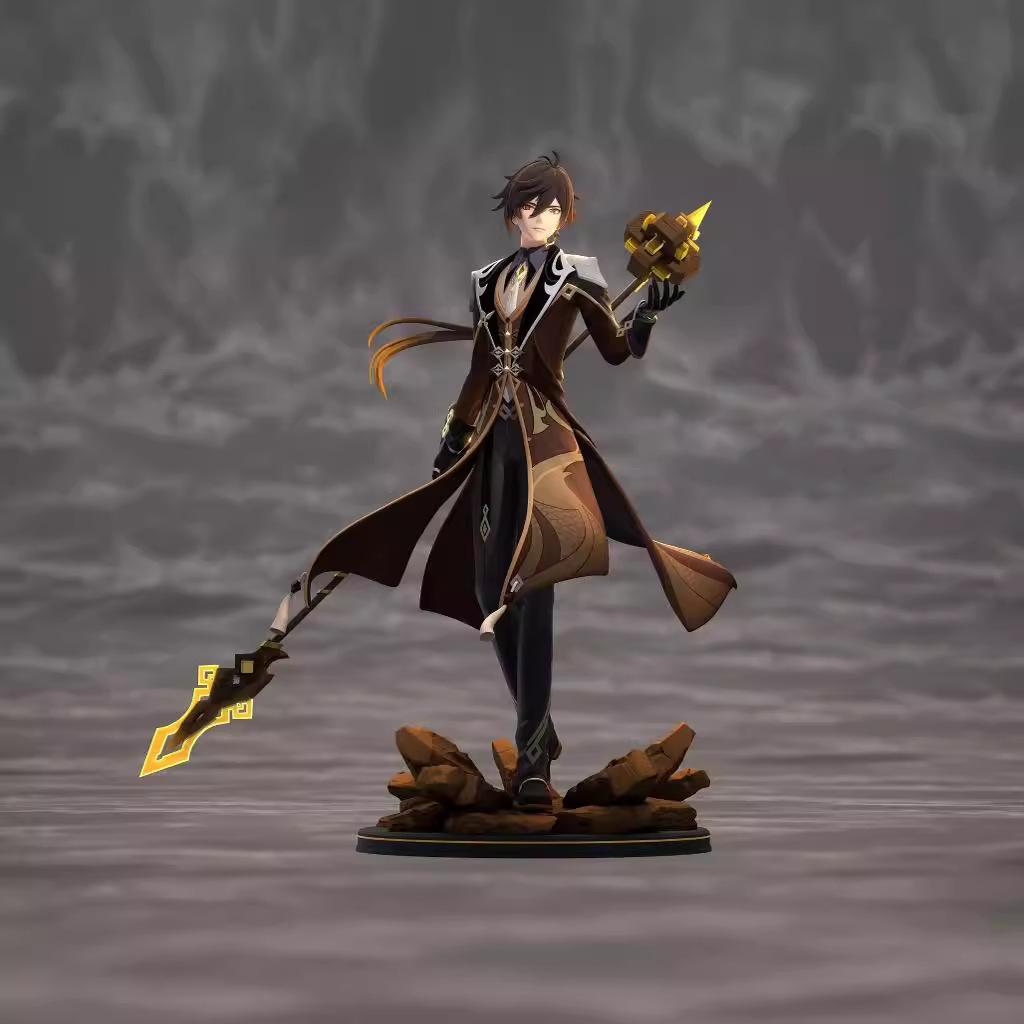 main_800030099346_0-1 애니메이션 장난감 Genshin Zhongli Rock God Rock King Emperor 스탠딩 게임 주변 애니메이션 피규어 장식품 - 이미지 1