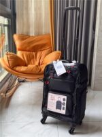 사진 트롤리 백팩 가방 남성용 18인치 캐빈 가방 20인치 범용 휠 운반 및 끌 수 있음 여행 가방 천 상자 가벼움 - 이미지 2