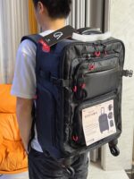 사진 트롤리 백팩 가방 남성용 18인치 캐빈 가방 20인치 범용 휠 운반 및 끌 수 있음 여행 가방 천 상자 가벼움 - 이미지 3