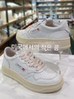 정품 오트리 가죽 화이트 슈즈 레트로 두꺼운 밑창 키높이 슈즈 EPT 로우탑 남성 및 여성용 스포츠화 새상품