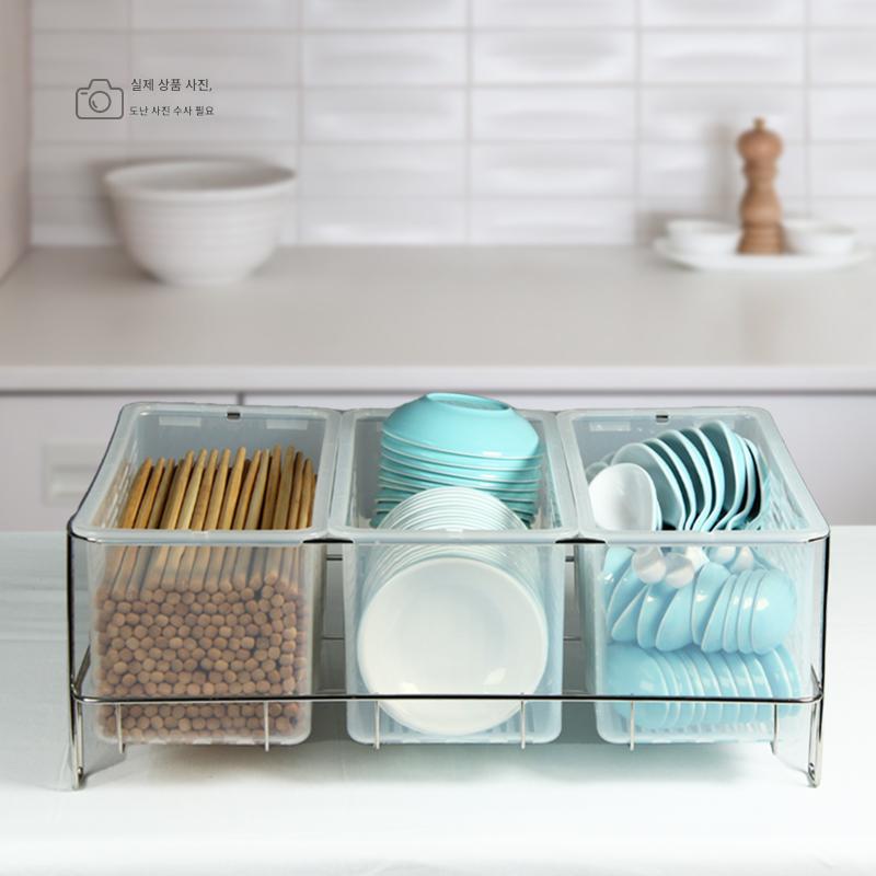 main_802381425801_0-1 젓가락과 숟가락 보관 바구니 식기 배수 랙 데스크탑 상업용 소독 캐비닛 특수 젓가락 랙 3 그리드 파티션 - 이미지 1