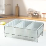 젓가락과 숟가락 보관 바구니 식기 배수 랙 데스크탑 상업용 소독 캐비닛 특수 젓가락 랙 3 그리드 파티션 - 이미지 3