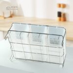 젓가락과 숟가락 보관 바구니 식기 배수 랙 데스크탑 상업용 소독 캐비닛 특수 젓가락 랙 3 그리드 파티션 - 이미지 4