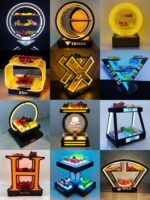 바 KTV 특별 발광 과일 접시 LED 스크린 과일 접시 아크릴 크리에이티브 2중 다층 과일 플래터 스낵 접시