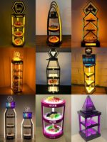 바 KTV 특별 발광 과일 접시 LED 스크린 과일 접시 아크릴 크리에이티브 2중 다층 과일 플래터 스낵 접시 - 이미지 2