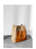 [AJ AOIRJ] 니치 정품 가죽 스플라이싱 옥스포드 나일론 통근 가방 대용량 토트백 숄더 핸드백 - 이미지 2