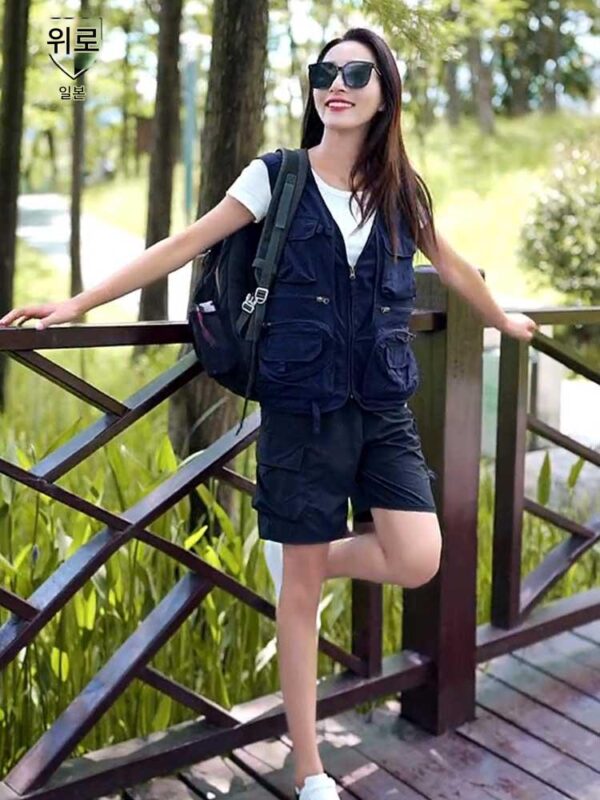 JPDUN/봄과 여름 남성용 속건성 얇은 작업복 조끼 통기성 메시 다중 포켓 여성용 야외 낚시 및 등산 조끼