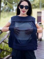 JPDUN/봄과 여름 남성용 속건성 얇은 작업복 조끼 통기성 메시 다중 포켓 여성용 야외 낚시 및 등산 조끼 - 이미지 3