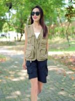 JPDUN/봄과 여름 남성용 속건성 얇은 작업복 조끼 통기성 메시 다중 포켓 여성용 야외 낚시 및 등산 조끼 - 이미지 4