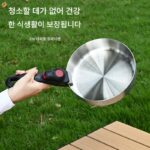 야외용 냄비 316 스테인리스 스틸 프라이팬 분리형 손잡이 냄비 휴대용 소형 프라이팬 노스틱 캠핑 조리기구 - 이미지 2
