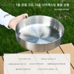 야외용 냄비 316 스테인리스 스틸 프라이팬 분리형 손잡이 냄비 휴대용 소형 프라이팬 노스틱 캠핑 조리기구 - 이미지 5