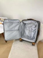 수출 신품 초경량 20인치 옥스포드 천 탑승 수하물 다기능 체크 트롤리 케이스 대용량 여행 가방 - 이미지 4