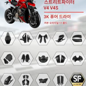 두카티 스트리트 파이터 V4 V4s 오토바이 오토바이 탄소 섬유 개조 액세서리 고정 날개 전면 및 후면 펜더 쉘