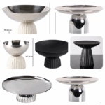 심플 모던 하이풋 실버 과일 접시 장식 트레이 크리에이티브 홈 거실 티 스낵 케이크 접시 디스플레이