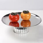 심플 모던 하이풋 실버 과일 접시 장식 트레이 크리에이티브 홈 거실 티 스낵 케이크 접시 디스플레이 - 이미지 2