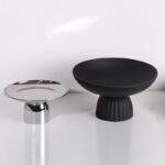 심플 모던 하이풋 실버 과일 접시 장식 트레이 크리에이티브 홈 거실 티 스낵 케이크 접시 디스플레이 - 이미지 3