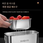 304 스테인리스 스틸 간식 상자 게으른 더블 레이어 과일 접시 배수 바구니 거실 보관 상자 멜론 씨앗 유물 먹기 - 이미지 3