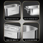 304 스테인리스 스틸 간식 상자 게으른 더블 레이어 과일 접시 배수 바구니 거실 보관 상자 멜론 씨앗 유물 먹기 - 이미지 4