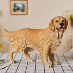 시뮬레이션 개 바닥 수지 장식품 골든 리트리버 애완동물 모델 가드견 집 안뜰 거실 유리 섬유 장식 - 이미지 2