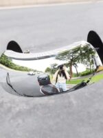 전기 오토바이 범용 개조 광각 거울 백미러 파노라마 사각지대 베스파 반사경 높이가 높은 소형 윈드실드 - 이미지 2