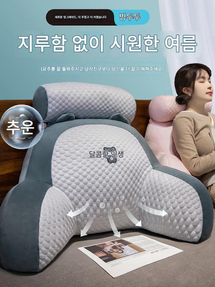 main_807830582698_0-1 독일산 고품질 얼음콩 침대 옆 쿠션 스티칭 베개 사무실 기숙사 소프트 팩 대형 등받이 허리 베개 쿠션 - 이미지 1