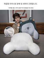 독일산 고품질 얼음콩 침대 옆 쿠션 스티칭 베개 사무실 기숙사 소프트 팩 대형 등받이 허리 베개 쿠션 - 이미지 2