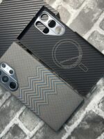 삼성 갤럭시 S24Ultra 케블라 자석흡착 모바일폰 삼성 S23U 티타늄 골드 아라미드 섬유 보호 케이스 초박형 S24U 탄소 섬유 보호 커버 S23Ultra에 적합 - 이미지 4