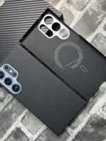 삼성 갤럭시 S24Ultra 케블라 자석흡착 모바일폰 삼성 S23U 티타늄 골드 아라미드 섬유 보호 케이스 초박형 S24U 탄소 섬유 보호 커버 S23Ultra에 적합 - 이미지 5