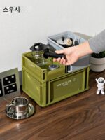 산업 스타일 데스크탑 보관 상자 커피 화장품 간식 바구니 플라스틱 사무실 야외 보관 상자 보관 선반