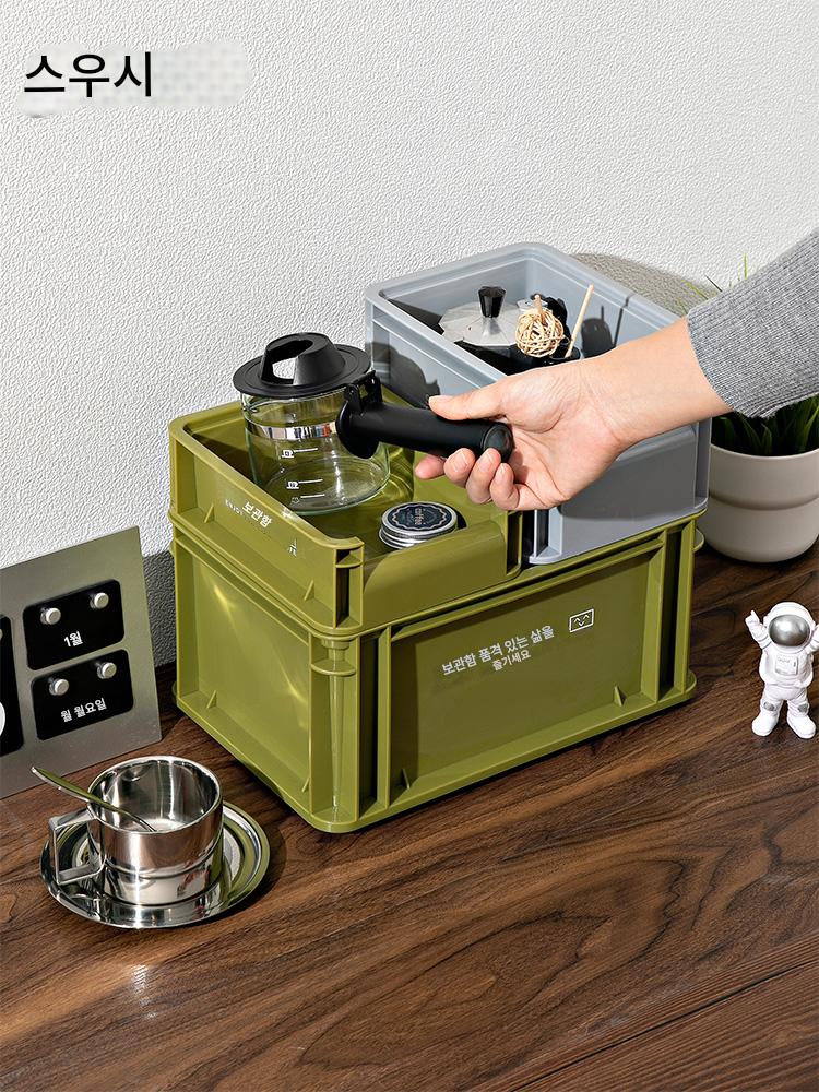 main_808738148029_0-1 산업 스타일 데스크탑 보관 상자 커피 화장품 간식 바구니 플라스틱 사무실 야외 보관 상자 보관 선반 - 이미지 1