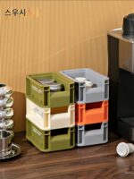 산업 스타일 데스크탑 보관 상자 커피 화장품 간식 바구니 플라스틱 사무실 야외 보관 상자 보관 선반 - 이미지 2