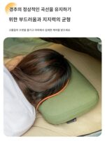 야외 캠핑 베개 메모리 폼 느린 반발 목 보호 수면 베개 캠핑 텐트 휴대용 베개 낮잠 여행 베개 - 이미지 2