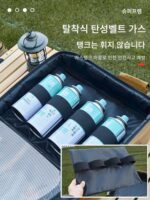 야외용 카세트 스토브 수납 가방 가스 탱크 베이킹 트레이 충돌 방지 이중층 대용량 핸드백 캠핑 주방용품 잡화 가방 - 이미지 2
