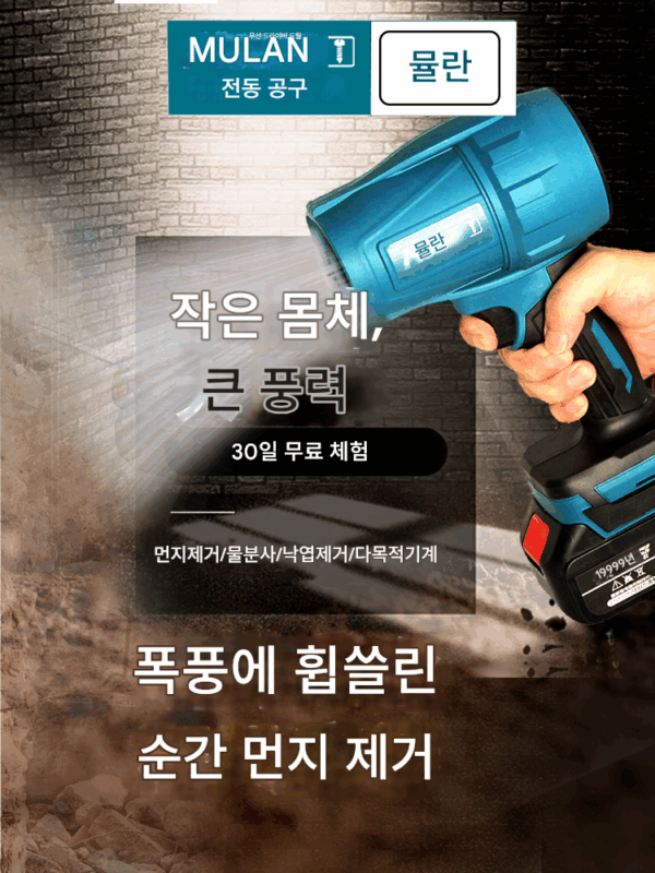 독일산 고출력 폭력 헤어드라이어 산업용 무브러시 리튬 전기 송풍기 폭풍총은 먼지, 물, 잎을 강력하게 날려버립니다.