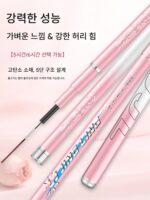 새로운 낚싯대 핸드로드 핑크 낚싯대 핸드로드 초경량 초경량 28 조절 19 조절 대형 낚싯대 고탄소 테이블 낚싯대 - 이미지 2