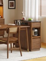 노르딕 솔리드 우드 아일랜드 테이블 식탁 통합 다기능 소형 아파트 신 중국식 홈 거실 록 플레이트 바 티 캐비닛