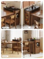 노르딕 솔리드 우드 아일랜드 테이블 식탁 통합 다기능 소형 아파트 신 중국식 홈 거실 록 플레이트 바 티 캐비닛 - 이미지 3