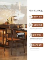 견고한 목재 섬 테이블 식탁 통합 이동식 접이식 일본식 차 캐비닛 소형 아파트 신 중국식 거실 바위 플레이트 바 - 이미지 5