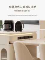 싱크대가 통합된 록 플레이트 아일랜드 테이블, 인덕션 쿠커가 있는 접이식 프렌치 크림 스타일, 대형 및 소형 아파트 - 이미지 3