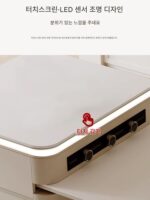 싱크대가 통합된 록 플레이트 아일랜드 테이블, 인덕션 쿠커가 있는 접이식 프렌치 크림 스타일, 대형 및 소형 아파트 - 이미지 4