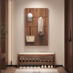 FAS 등급 애쉬 우드 ​​피아노 키 옷걸이 현관 견고한 나무 벽걸이 침실 공간 절약 현관 보관 옷걸이