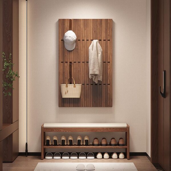 FAS 등급 애쉬 우드 ​​피아노 키 옷걸이 현관 견고한 나무 벽걸이 침실 공간 절약 현관 보관 옷걸이